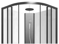 Cabine De Duche Quarto De Circulo, Altura Ajustavel, C80 X L80 X A213/232 Cm Preto E Branco - Rovata