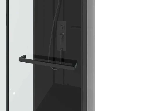 Cabine De Duche Reversivel E Altura Ajustavel Preto C90 X L90 X A213/232 Cm - Damilu