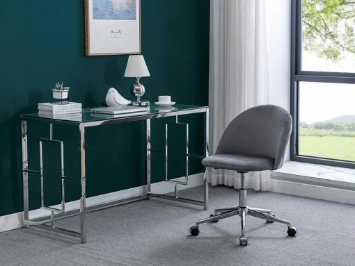 Cadeira De Escritório Veludo Cinzento Altura Regulavel - Melbourne