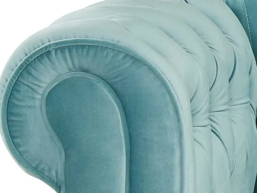 Cadeirão Chesterfield - Veludo Azul Pastel