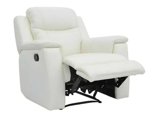 Cadeirão Relax Em Pele Branco Marfim - Evasion