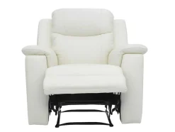 Cadeirão Relax Em Pele Branco Marfim - Evasion