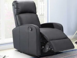 Cadeirão Relax Em Pele Sintética Preto - Isao