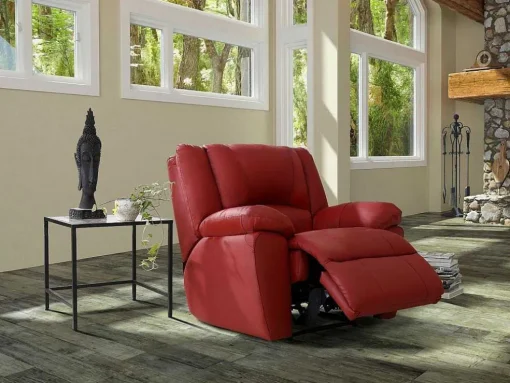 Cadeirão Relax Em Pele Vermelho - Aroma