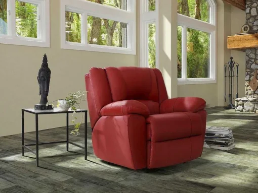 Cadeirão Relax Em Pele Vermelho - Aroma
