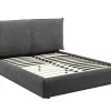 Cama 160 X 200 Cm Veludo Canelado Antracite + Colchão - Sonetri