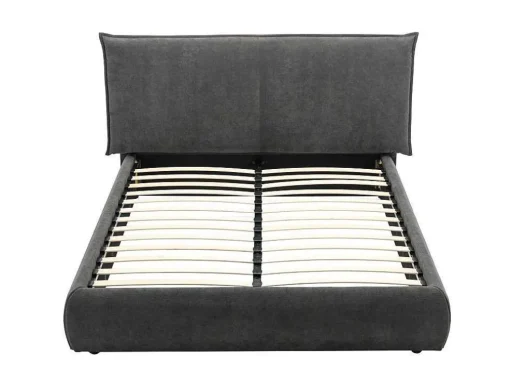 Cama 160 X 200 Cm Veludo Canelado Antracite + Colchão - Sonetri