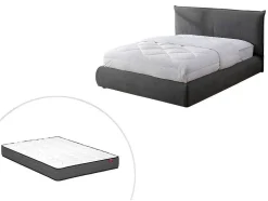 Cama 160 X 200 Cm Veludo Canelado Antracite + Colchão - Sonetri