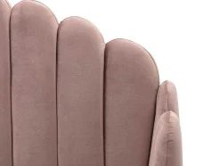Cama Com Cabeceira De Cama Ondulada De 160 X 200 Cm Em Veludo Cor-De-Rosa Velho - Sagali