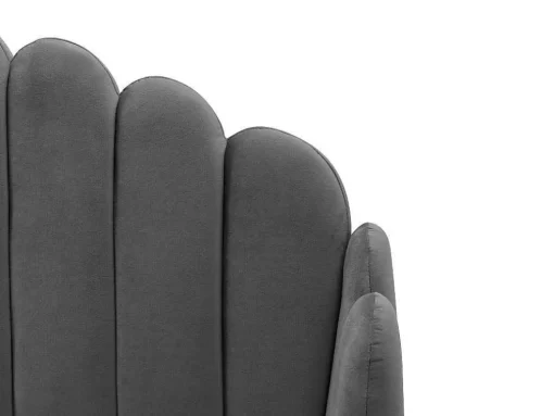 Cama Com Cabeceira De Cama Ondulada De 160 X 200 Cm Em Veludo Cor Cinza - Sagali