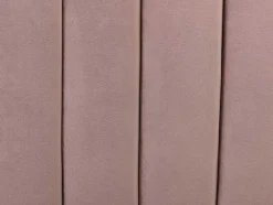 Cama Com Cabeceira De Cama Ondulada De 140 X 190 Cm Em Veludo Cor-De-Rosa Velho - Sagali