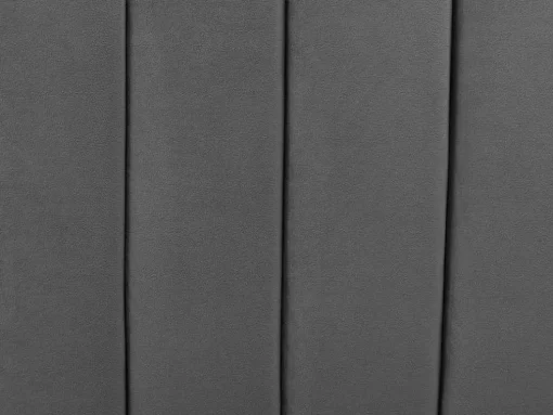 Cama Com Cabeceira De Cama Ondulada De 160 X 200 Cm Em Veludo Cor Cinza - Sagali