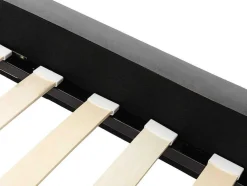 Cama Com Cabeceira De Cama Ondulada De 160 X 200 Cm Em Veludo Cor Cinza - Sagali