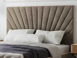 Cama Com Espaco De Arrumação De 140 X 190 Cm Em Veludo Cor Bege - Rilioda