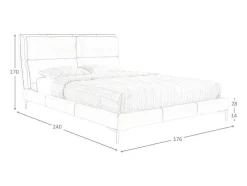 Cama Com Estrutura De Madeira De Pinho Estofada Em Couro Ecologico 7014