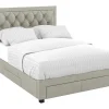 Cama Com Gavetas - Tecido Champanhe - 180X200 Cm - Leopold