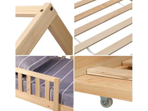 Cama De Madeira Marceau Para Crianças 190X90Cm