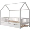 Cama De Nidificacao Para Crianças 190X90Cm Branco Marceau