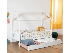Cama De Nidificacao Para Crianças 190X90Cm Branco Marceau