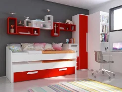 Cama Dupla Adams (190 90 Cm)(Vermelho)