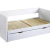 Cama Dupla Banco Com Gaveta De 2 X 90 X 200 Cm Em Pinho E Mdf Cor Branco - Alfiero