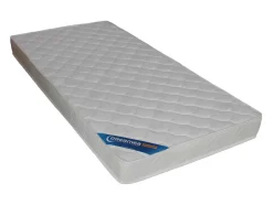 Cama Dupla Banco De 2X90X190 Cm Em Tecido Cinza + Colchão - Louise