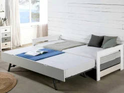 Cama Dupla Banco 2X90X190 Cm Mdf Branco - Celiane