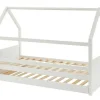 Cama Dupla Cabana De 2 X 90 X 190 Cm Em Pinho Cor Branco + Colchão - Hurra
