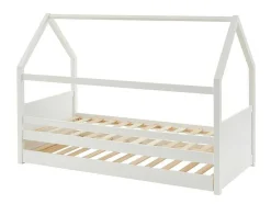 Cama Dupla Cabana De 2 X 90 X 190 Cm Em Pinho Cor Branco + Colchão - Hurra