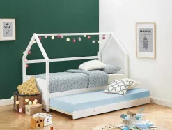 Cama Dupla Cabana De 2 X 90 X 190 Cm Em Pinho Cor Branco - Hurra