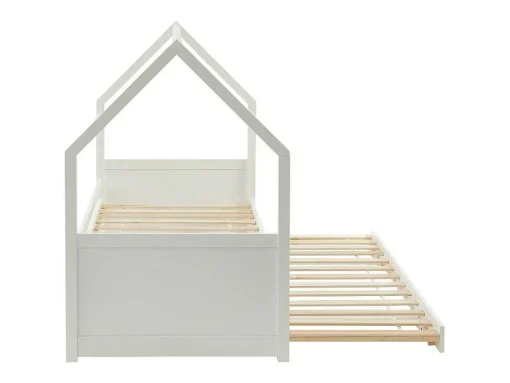Cama Dupla Cabana De 2 X 90 X 190 Cm Em Pinho Cor Branco - Hurra