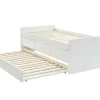 Cama Dupla Com 3 Gavetas De 90 X 190 Cm Em Mdf E Pinho Cor Branco - Titouan