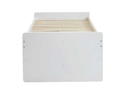 Cama Dupla Com 3 Gavetas De 90 X 190 Cm Em Mdf E Pinho Cor Branco + Colchão - Titouan