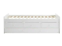 Cama Dupla Com 3 Gavetas De 90 X 190 Cm Em Mdf E Pinho Cor Branco - Titouan
