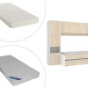 Cama Dupla Com Móvel De Cama De 90 X 190 Cm Cor Carvalho E Branco + Colchões - Selena