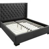 Cama Massimo Cabeceira De Cama Em Capitone - 160X200Cm - Tecido Cinza