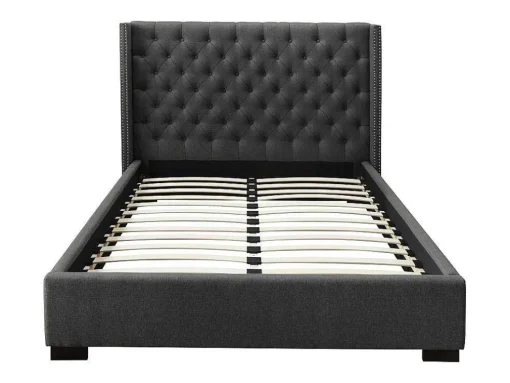 Cama Massimo Cabeceira De Cama Em Capitone - 160X200Cm - Tecido Cinza