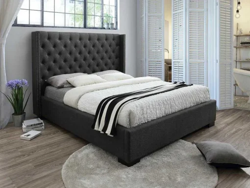 Cama Massimo Cabeceira De Cama Acolchoada - 180X200Cm - Tecido Cinza