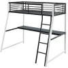 Cama Mezzanine Com Secretária Integrada 90X190 Cm Preto E Branco - Malicia