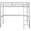 Cama Mezzanine Com Secretária 90X190 Cm Em Pinho Macico Esbranquicado - Gedeon