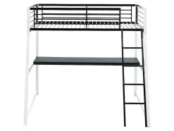 Cama Mezzanine Com Secretária Integrada 90X190 Cm Preto E Branco - Malicia