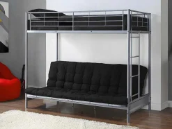 Cama Mezzanine 90X190 Cm Com Sofá Convertivel Em Metal Prateado - Modulo Iv