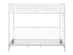 Cama Mezzanine 90X190 Cm Com Sofá Convertivel Em Metal Branco - Modulo Iv