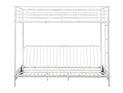 Cama Mezzanine 90X190 Cm Com Sofá Convertivel Em Metal Branco - Modulo Iv