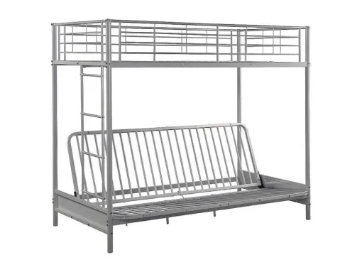 Cama Mezzanine 90X190 Cm Com Sofá Convertivel Em Metal Prateado - Modulo Iv