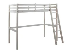 Cama Mezzanine 90X190 Cm Em Pinho Macico Esbranquicado + Colchão - Gedeon