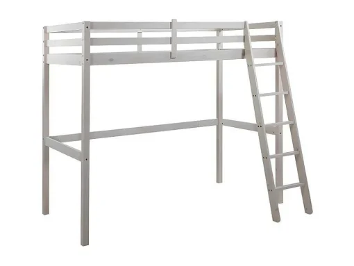 Cama Mezzanine 90X190 Cm Em Pinho Macico Esbranquicado - Gedeon