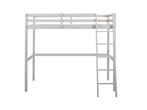 Cama Mezzanine 90X190 Cm Em Pinho Macico Esbranquicado - Gedeon