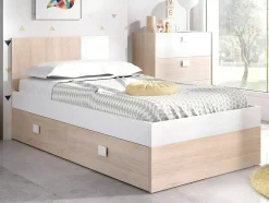Cama Para Crianças 2X90X190 Cm Em Natural E Branco - Sonia
