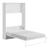 Cama Rebatível 140X200 Cm Abertura Vertical Manual Branco E Cinza - Malina Ii
